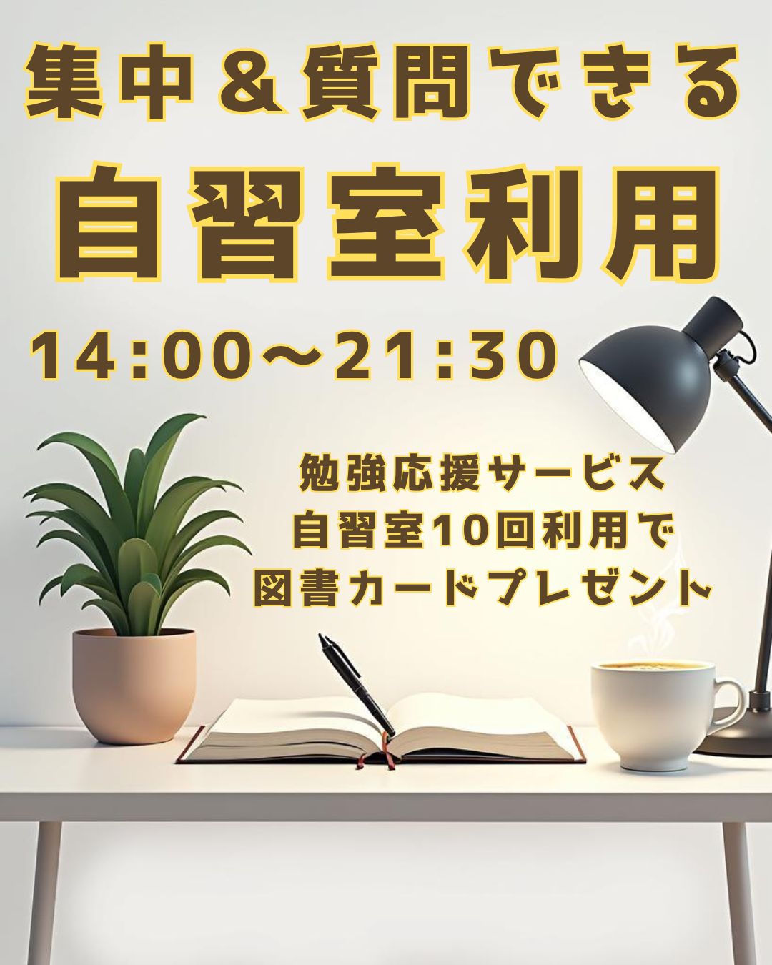 集中＆質問できる自習室